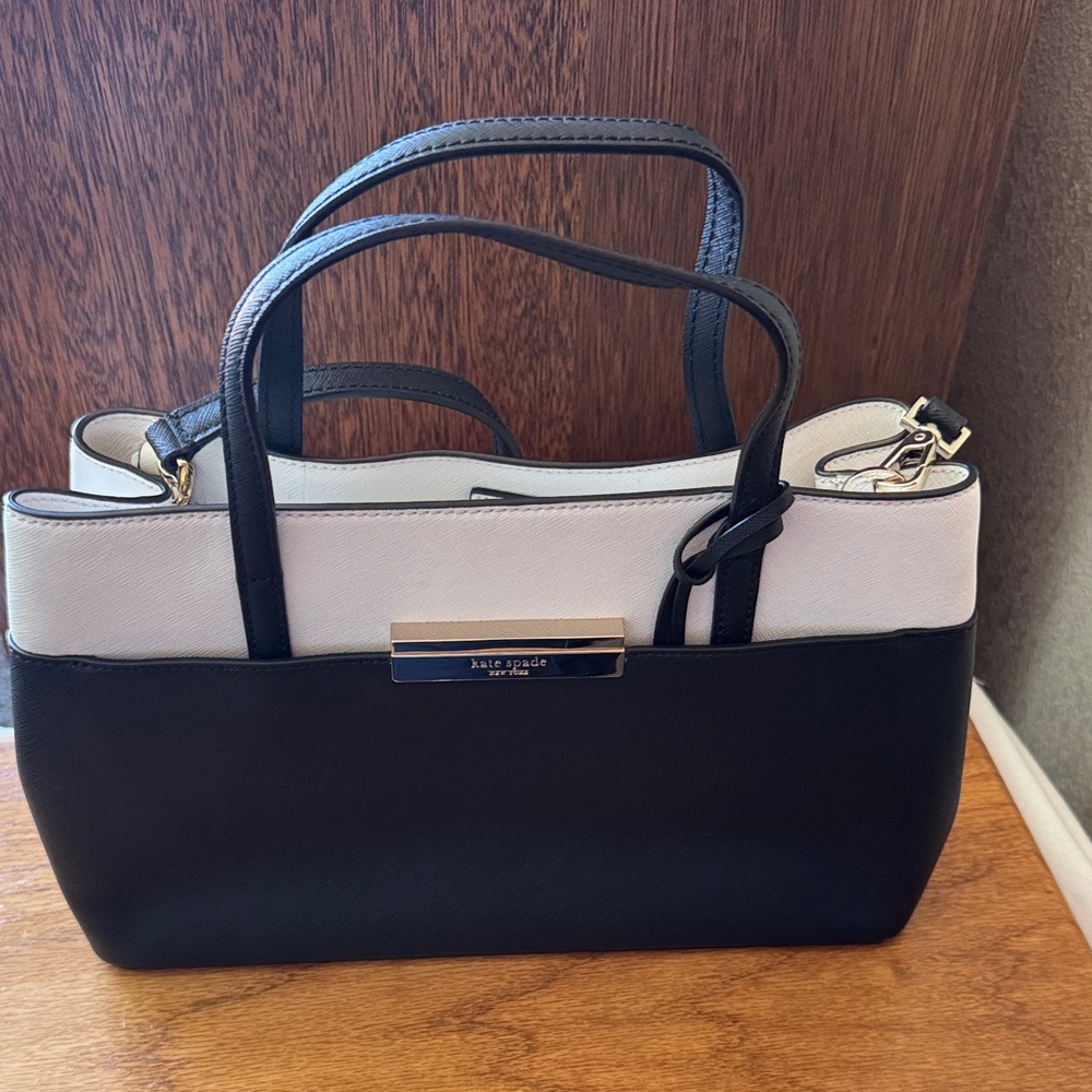 Kate Spade Black and Cream Satchel